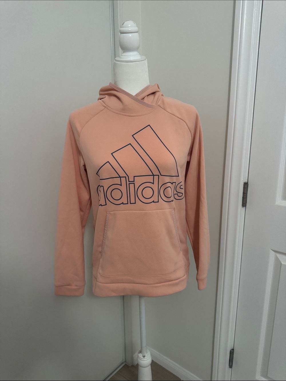 adidas Peach Pullover Hoodie with Outlined Logo